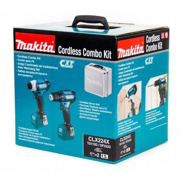 Комплект Makita CLX224X винтоверт DF333D, ударен винтоверт TD110D