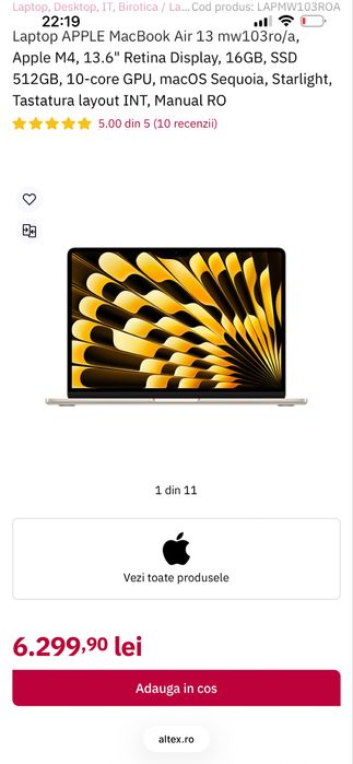 Laptop Apple MacBook Air 13