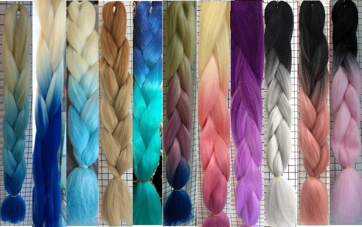 Канекалон, Синтетична, Изкуствена коса, Африкански, Сенегалски плитки