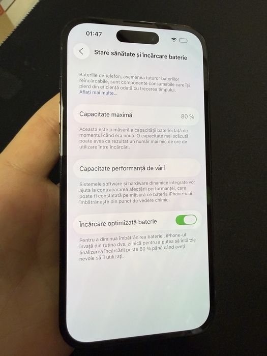 iPhone 14 Pro 512GB impecabil ca nou, baterie 80%, eSIM