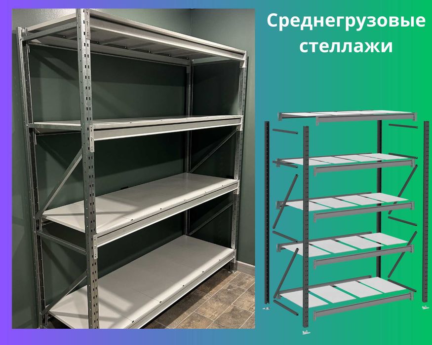 Складские стеллажи, стеллаж для склада, грузовой металлический kass