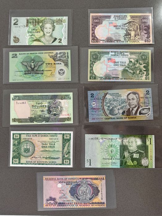 Bancnote străine internațional UNC Oceania Europa Asia Africa America