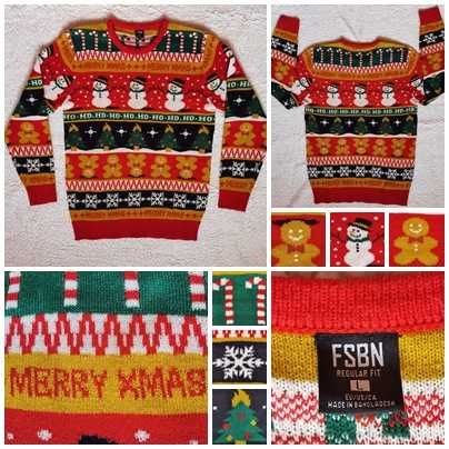 Pulover iarna om zapada brazi fulgi nea stele ursi sarbatori Craciun