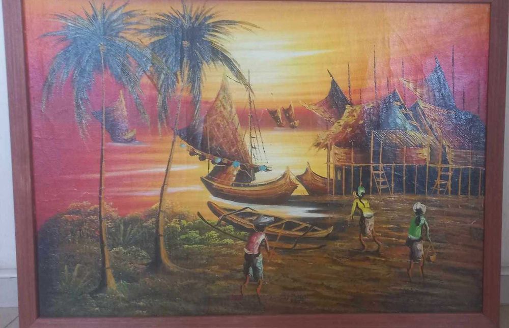 Картина от Бали, Индонезия и Картина на В. Славчев