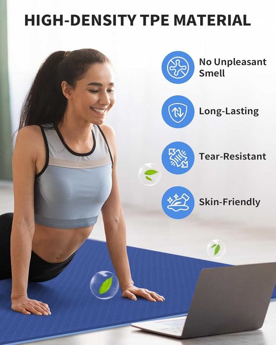 Голяма спортна постелка 183 x 122 см, за йога , фитнес , пилатес