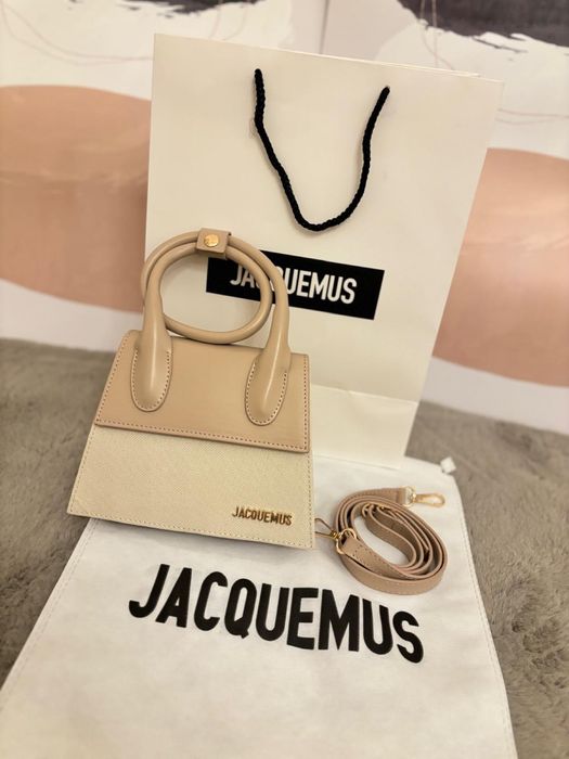 Geantă/Poșetă Jacquemus Le Chiquito Tote Bag crem
