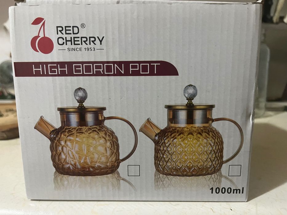 Продается стеклянный заварочный чайник Red Cherry новый в упаковке