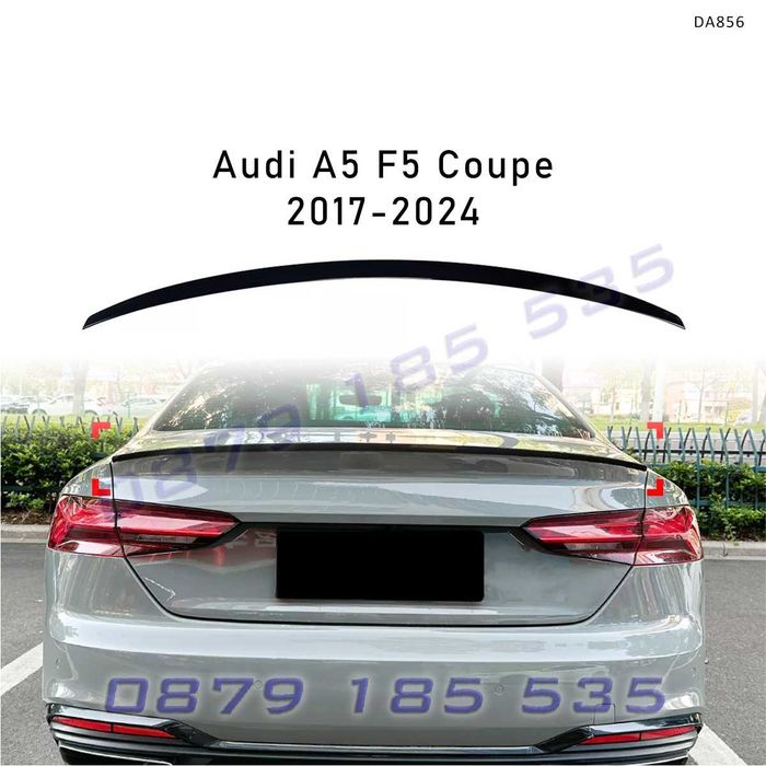 Спойлер за багажник за Audi A5 F5 Coupe 2017-2024, черен гланц – DA856 тунинг добавка заден лип ауди а5 купе