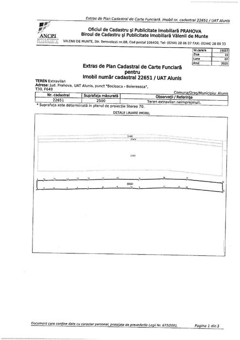 terenuri Alunis-Prahova intravilan/extravilan