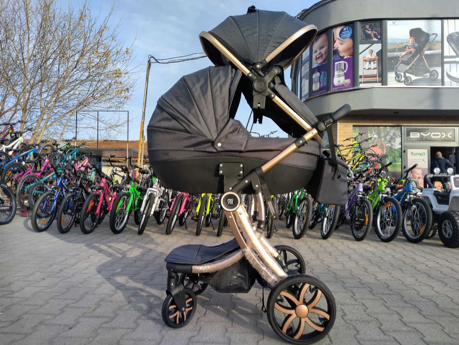 MONI Комбинирана детска количка 2 в 1 POLLY черен