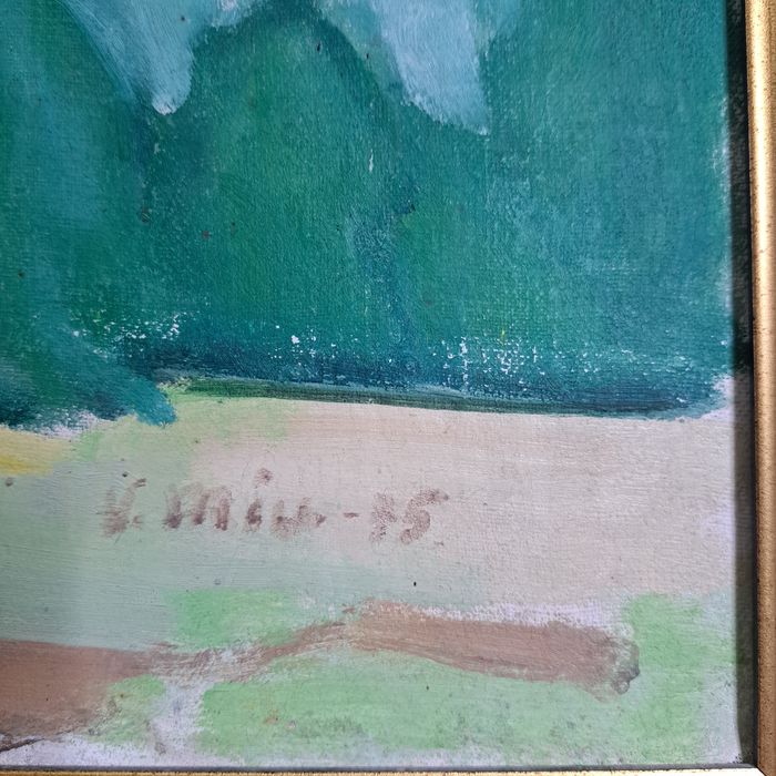 Pictură"Livadă la Huși", Virgil Miu (n. 1928)