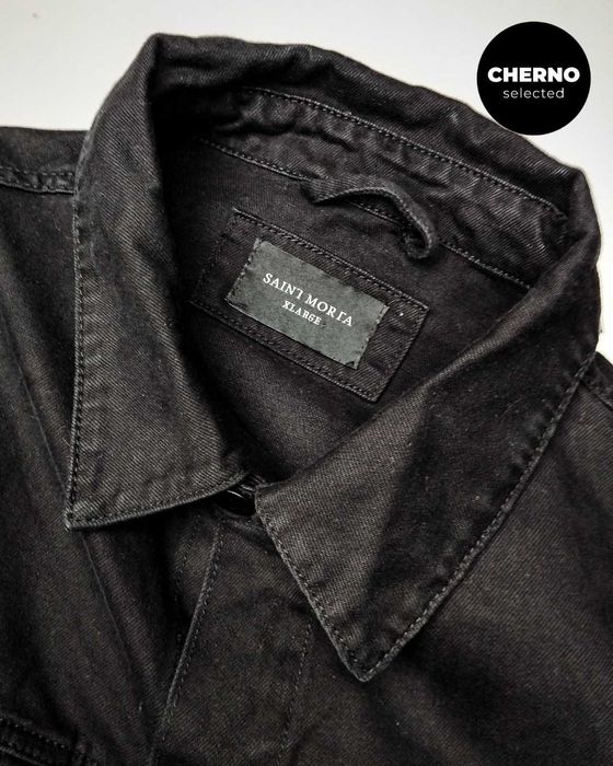 Мъжко черно дънково • деним яке SAINT MORTA Denim Jacket – размер L