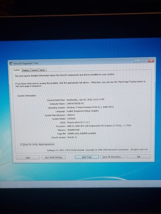 Laptop Lenovo Thinkpad  E335 AMD E2-1800 APU , 4 GB RAM , HDD 320 gb , Windows 7