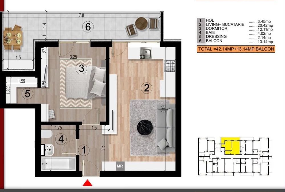 15 Minute Metrou Berceni - Studio - 102.000Eur Tva Inclus
