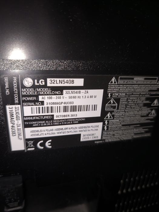 Продавам телевизор LG 32LN540B 32 инча, HD резолюция
