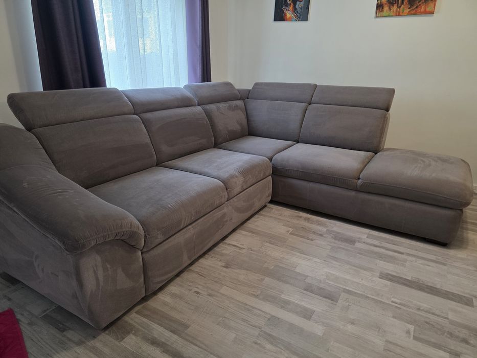 Coltar extensibil + fotoliu gri