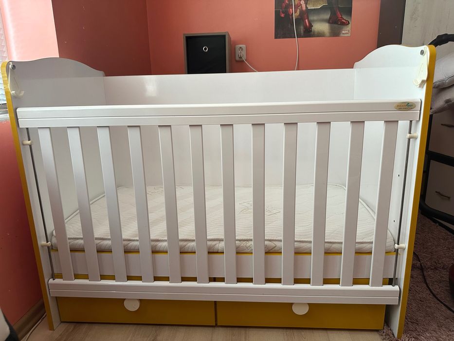 Детско бебешко легло с матрак алое Вера