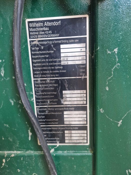 Форматно-разкройващ циркуляр Altendorf WA80
