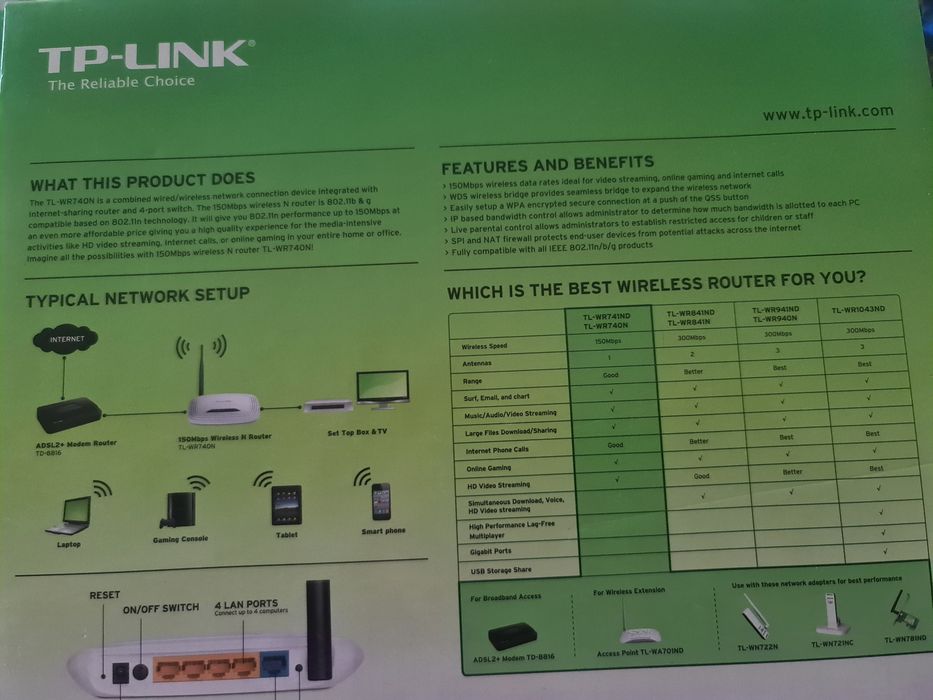 Рутер TP-LINK  150 Mbps Wireless N Router