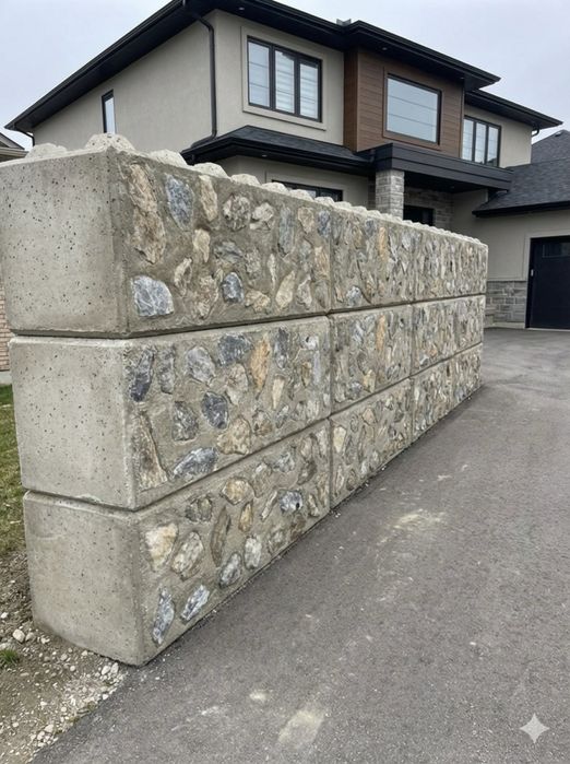 bloc beton, piatra aparenta bloc lego, gard din Piatră de Carieră,