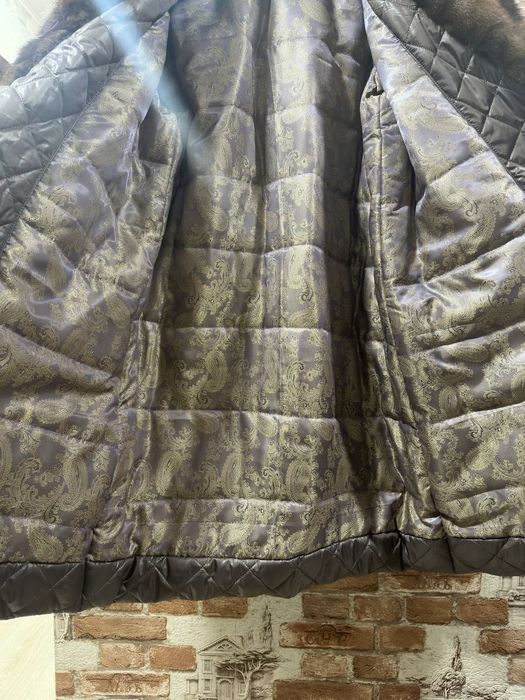 Польто стёганое с норкой