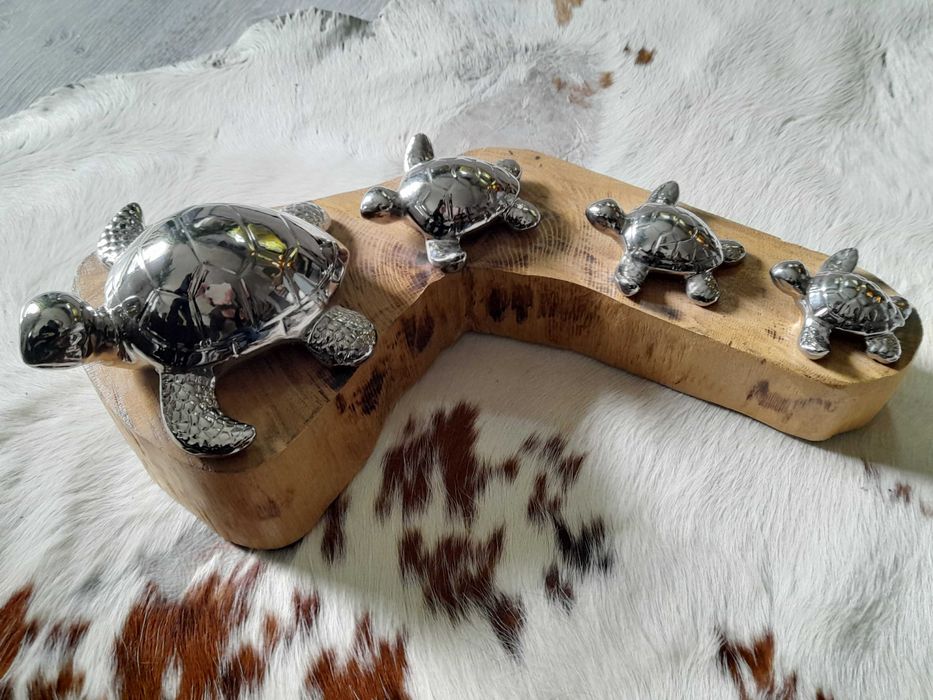 Decoratiune lemn Turtles / handmade