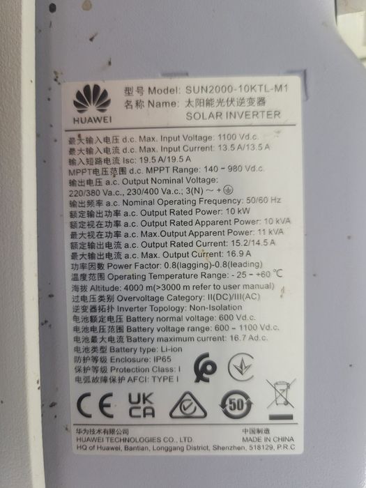 Vand Invertor solar Huawei SUN2000-10KTL-M1 10kW