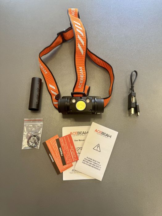 Acebeam H30 | Професионален челник за проследяване и нощен лов | Бяла, Червена и Зелена светлина