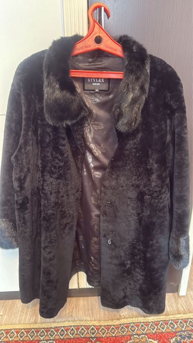 Шуба мутон с норкой