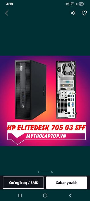 Hp elitedesk 705g3 sff