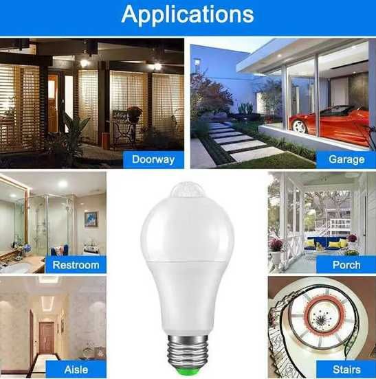 Bec LED alb cald senzori miscare