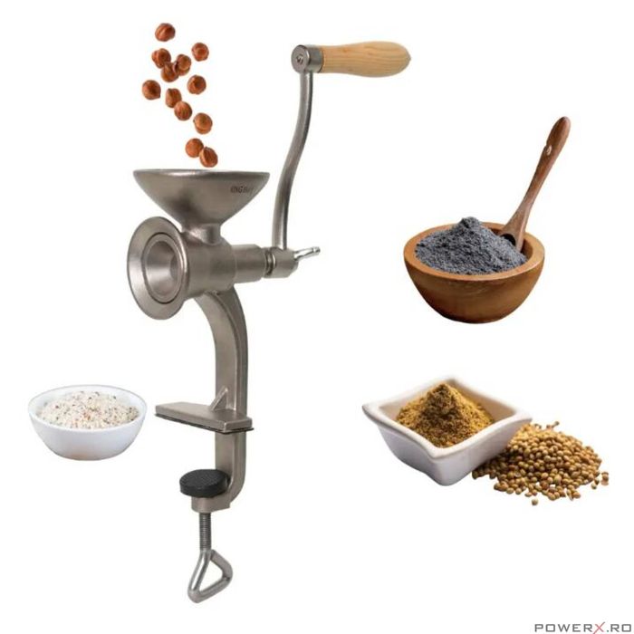 Masina pentru macinat seminte, manuala din otel inoxidabil, Kinghoff