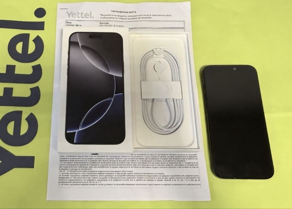 КАТО НОВ 1TB iPhone 16 Pro Max Гаранция Yettel 2027г. Black | Черен