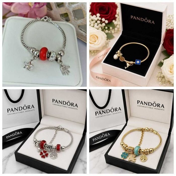 Гривни Pandora Pink Angel Key, Butterfly Gold, Blue Handmade,  Black Moon Gold, Purple Moon