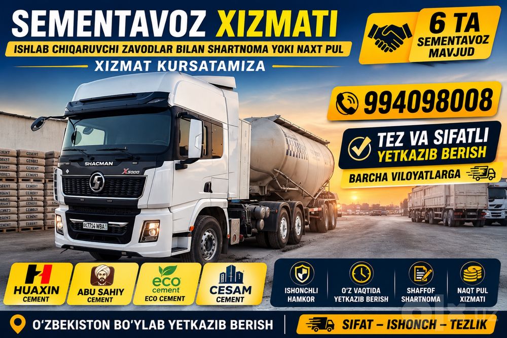 Sementavoz xizmati hamma viloyat buyicha tez va ishonchli