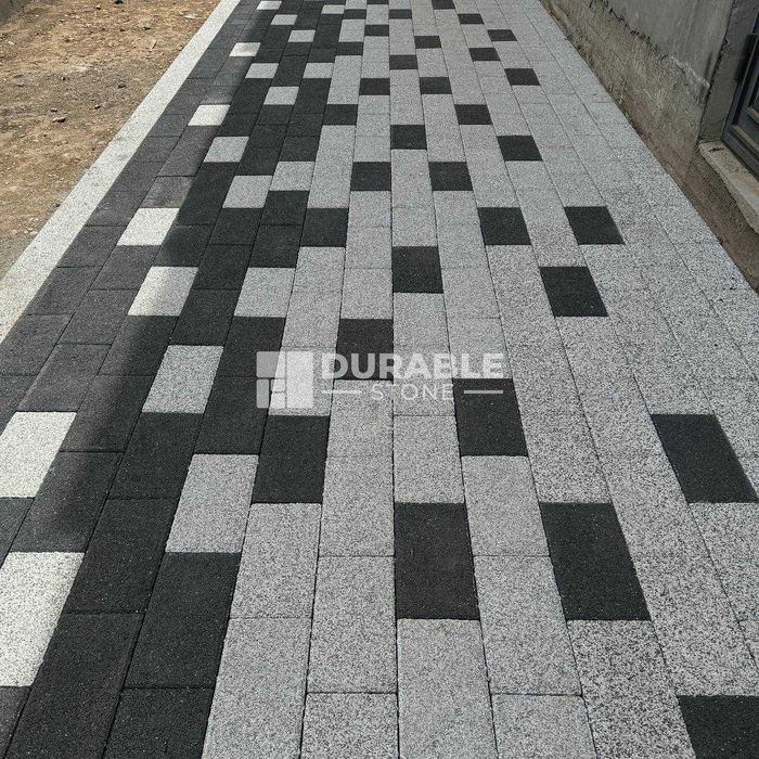 Тротуарная пресс плитка.Брусчатка "Бульвар" 20*40. Bruschatka. Bordyur