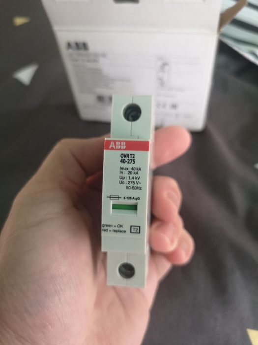 ABB OVR T2 40-275 – защита от пренапрежение (SPD, Тип 2) – ново, за PV