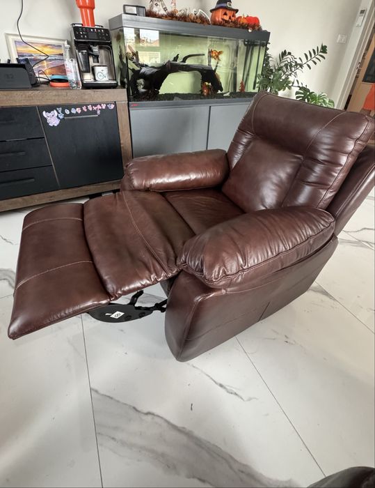 Разтегателен фотьойл / кресло - естествена кожа