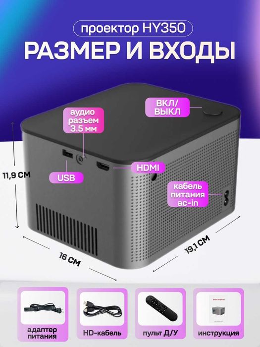 Смарт проектор wi-fi + android для дома и офиса