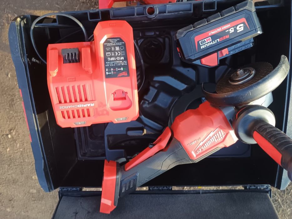 Flex milwaukee fhsag125xpdb , baterie 5.5 ah, incarcator rapid,cutie