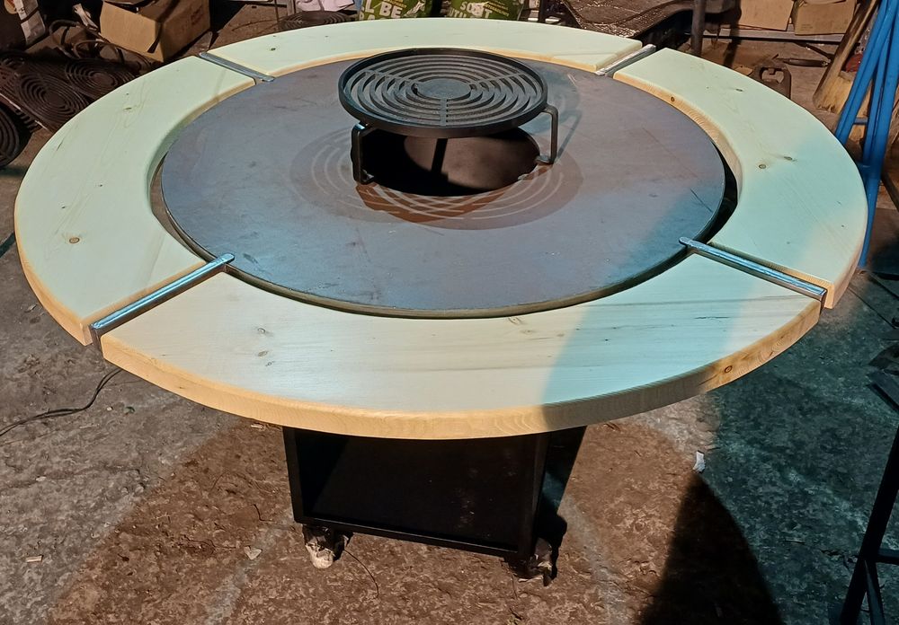 Gratar plită   de  85 cm sau  100 cm, grosime  10 cm cu blat  lemn.