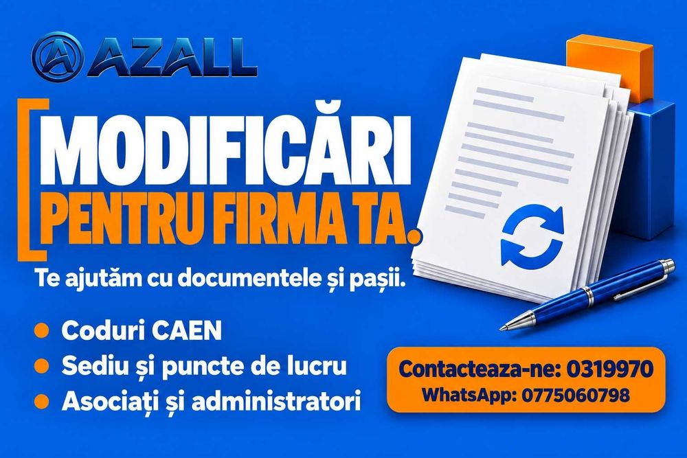 Infiintare si modificari SRL/PFA/ONG | Contabilitate completa | Gazduire Sediu Social | ONRC