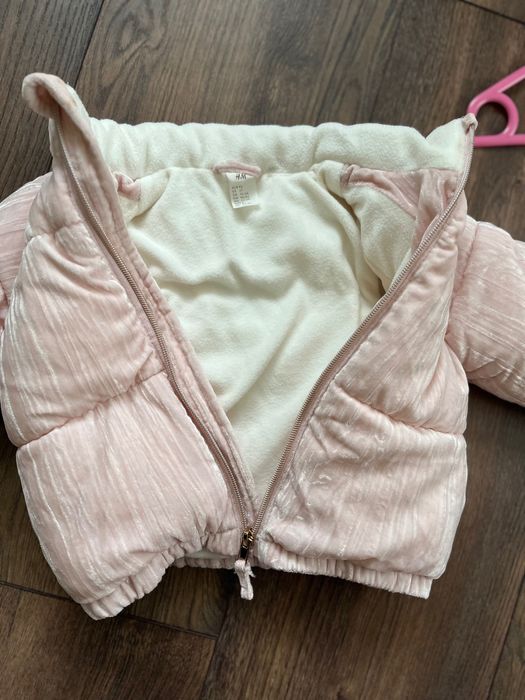 Детско яке 92 - Хм, розова пудра с подплата - обличано веднъж
