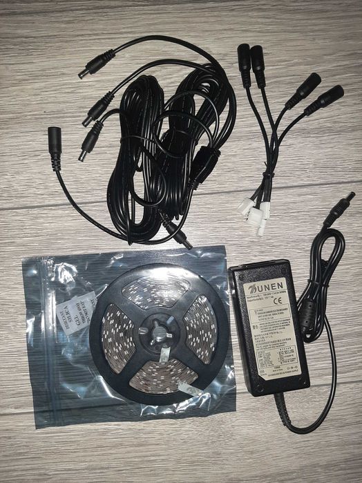 Pachet banda LED 5ml, lumina 3000K, alimentator 24V 48W