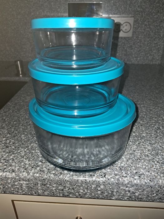 Салатник 3 шт ,контейнер для еды , стекло