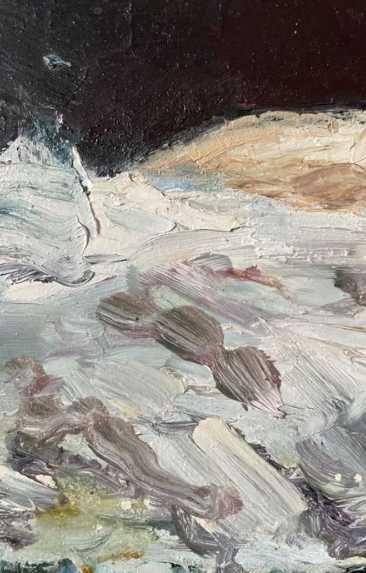 Tablou SemiNud Pictat pe Placaj Autor Lipianu V ‘84-Deosebit-Detalii