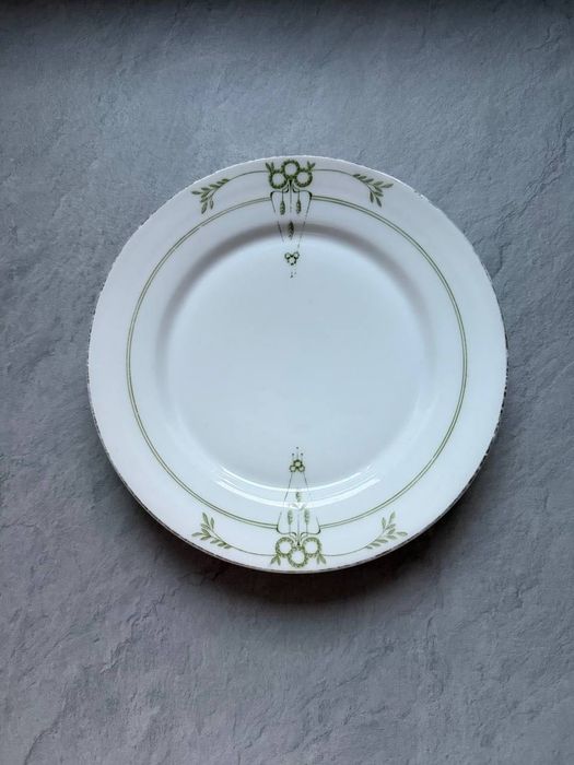 Set 2 farfurii antice porțelan KPM Krister, Jugendstil / Art Nouveau rarisim, anii 1840-1895