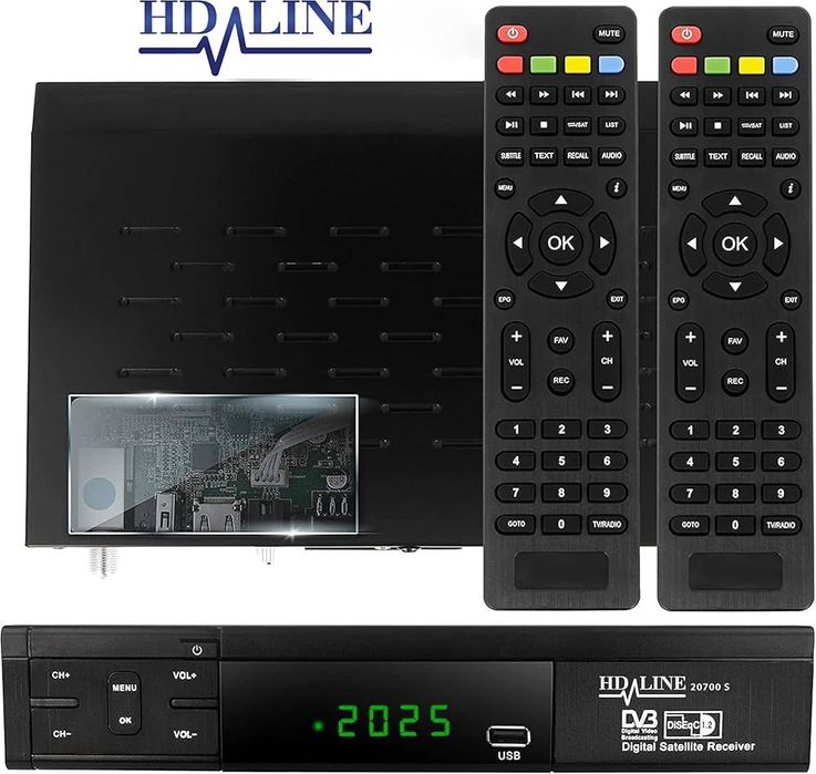 c Echosat HDMI Scart HD DVB S2 Satellite Receiver + 2 Remote Controls, Digital Satellite (DVB-S/S2, HDMI, SCART, 2x USB 2.0 Full HD