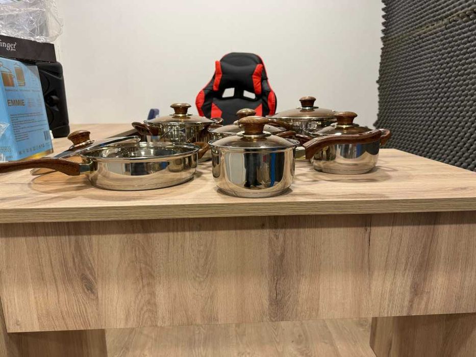 Комплект съдове за готвене от 12 части – Неръждаема стомана,