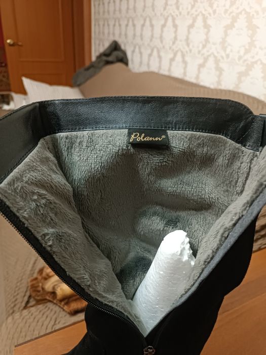 Замшевые зимние сапоги